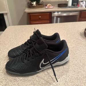 Nike Black and Blue Tiempo Academy 10 Indoor soccer shoes